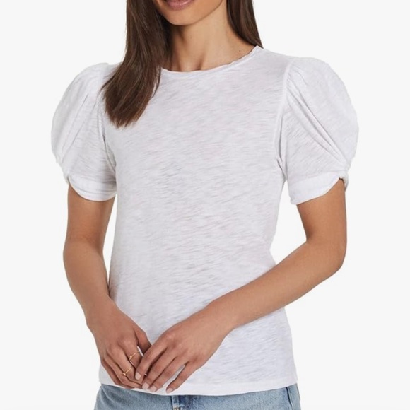 Goldie Tops - Goldie Lewinter Women's Signature Slub Mutton
Sleeve Knot Tee Shirt Top